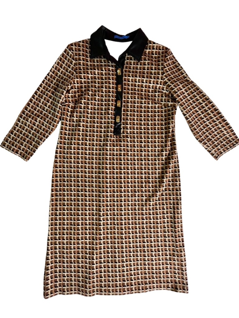 J McLaughlin Women's Falcon Bainbridge Retro Midi Shift Dress 3/4 Sleeves